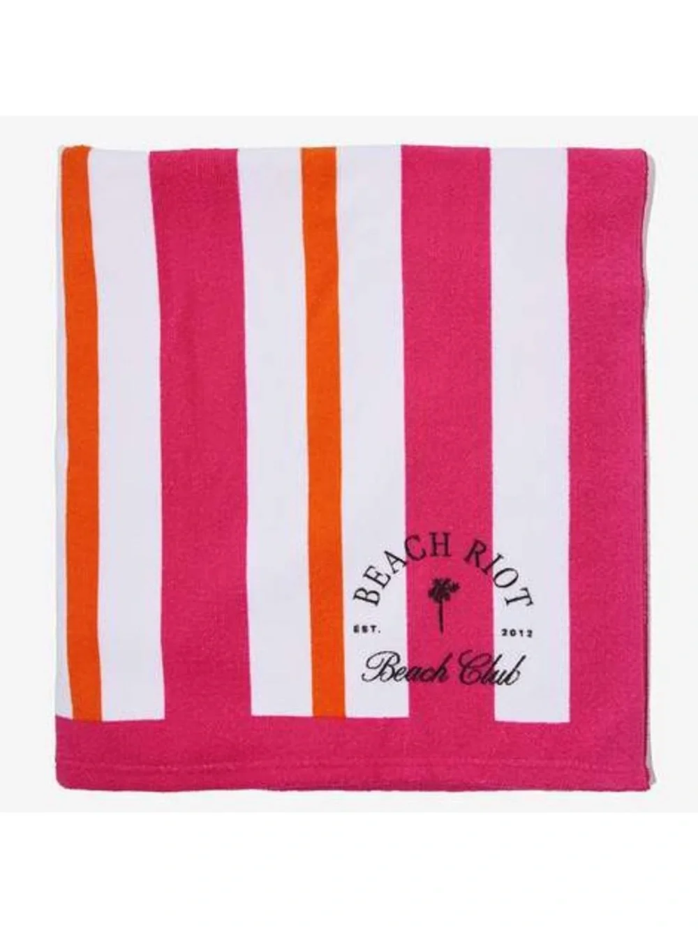 Beach Riot Pink, White & Orange Striped Beach Towel